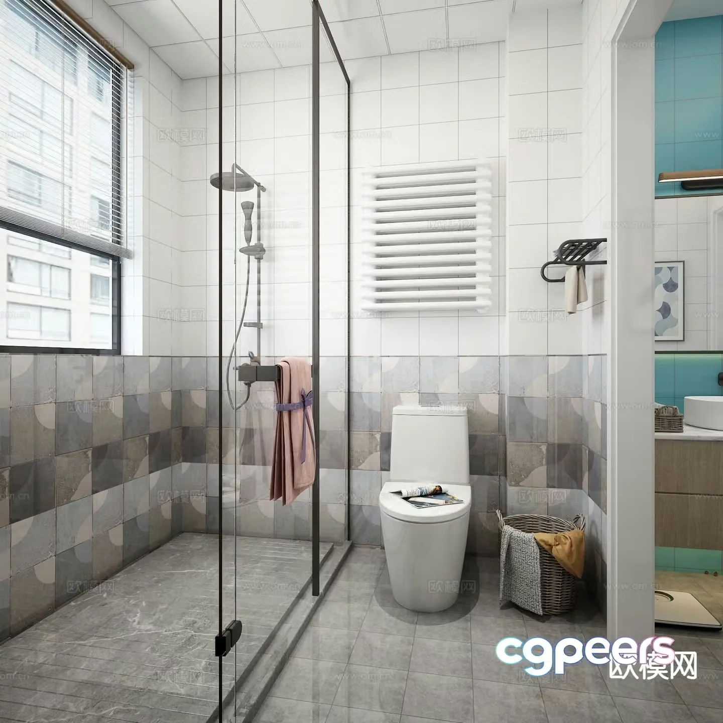 Nordic toilet bathroom toilet 3d model