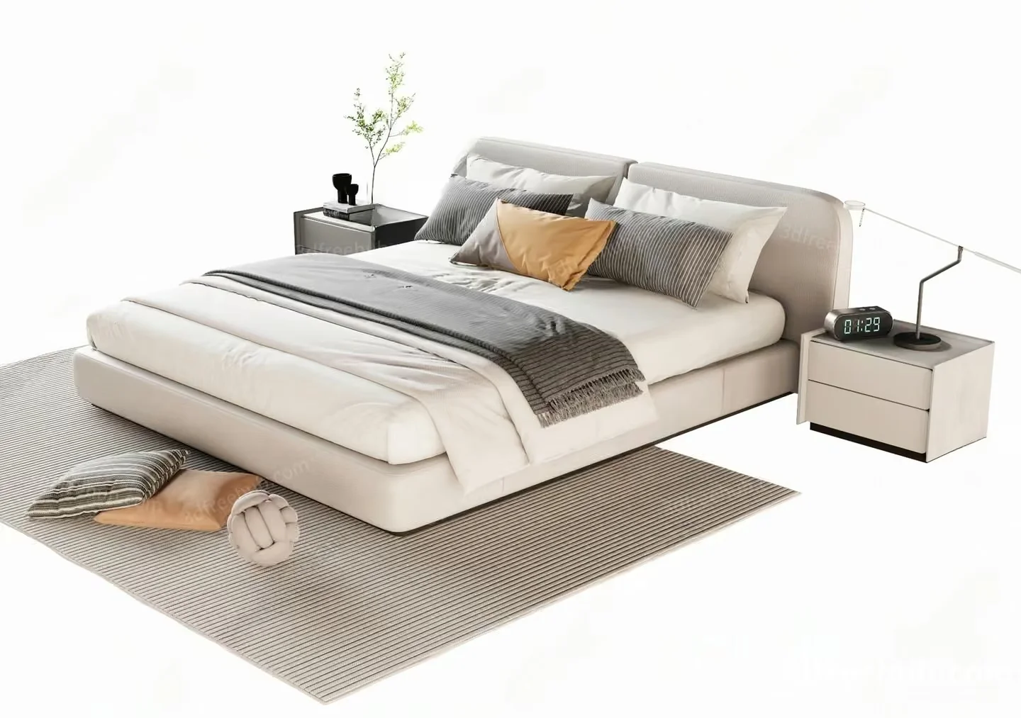 Cozy Modern Bedroom 3D Model – 6285 – VRAY Render
