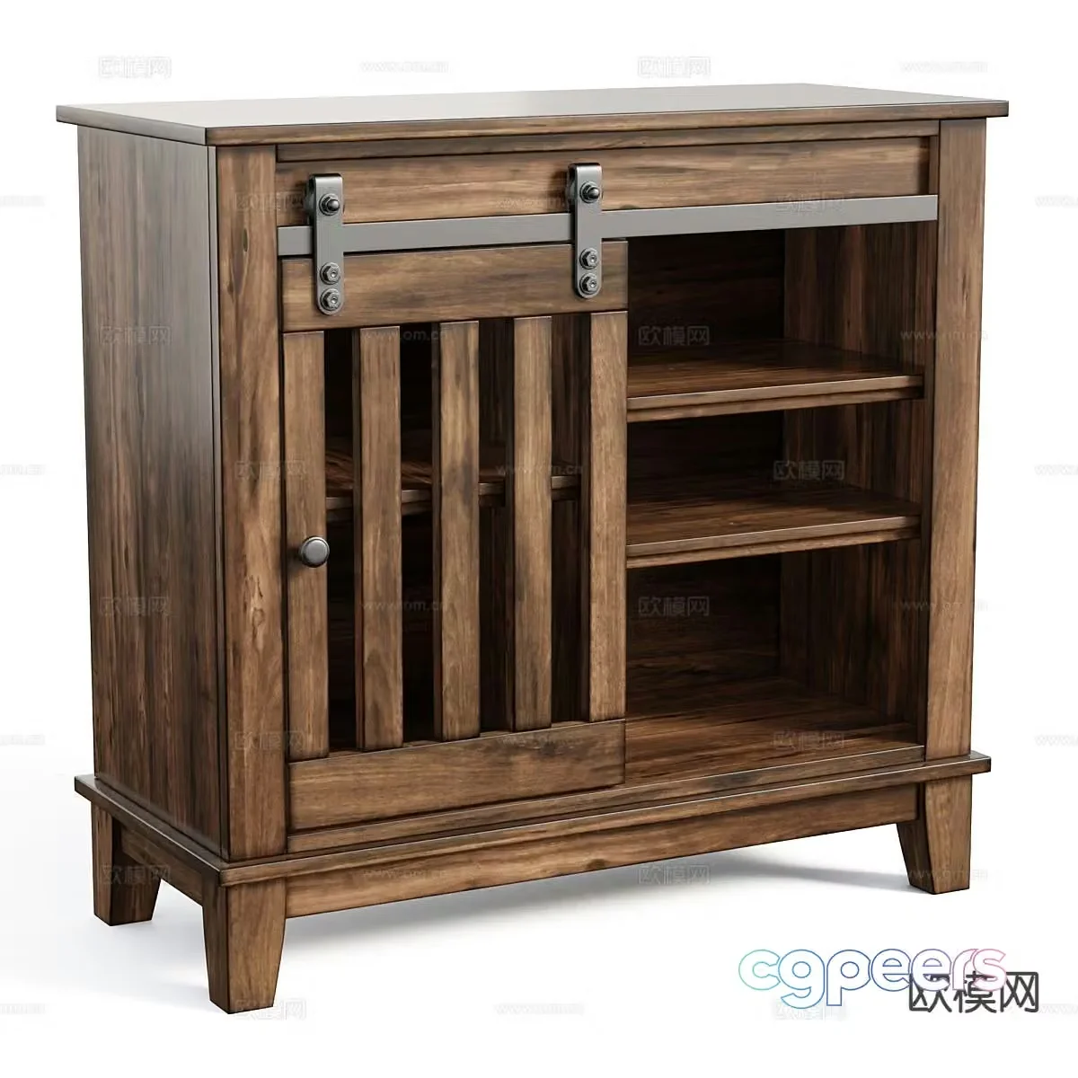 Wabi-sabi shoe cabinet low cabinet 3d model