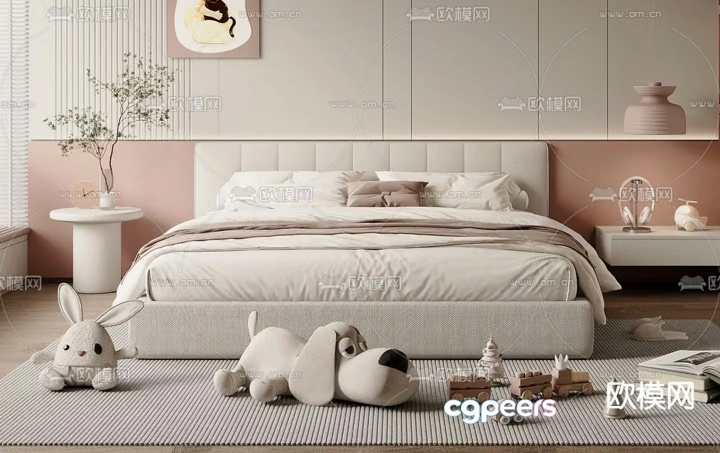 children’s bed child’s bed double bed 3d model