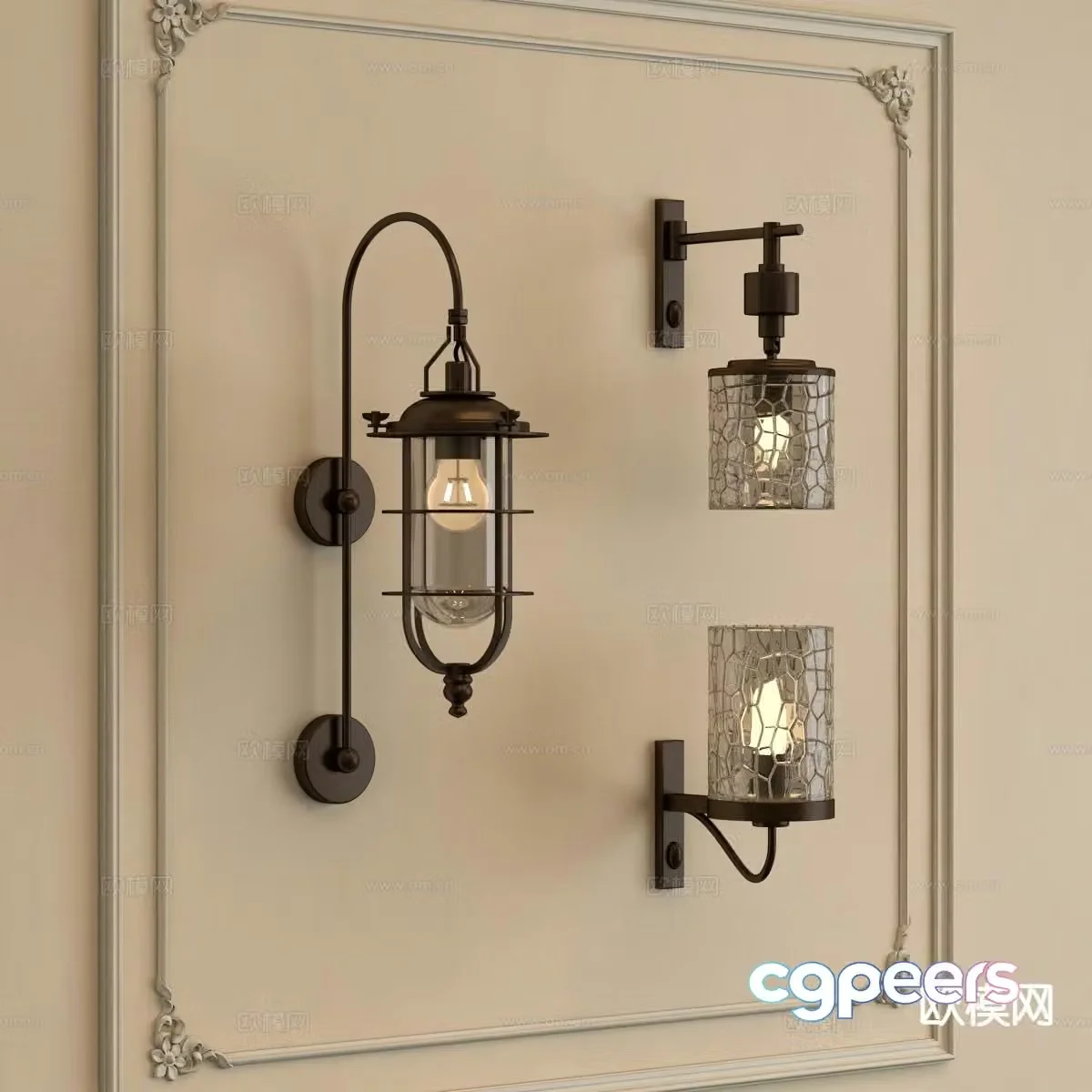 French wall light 3d model