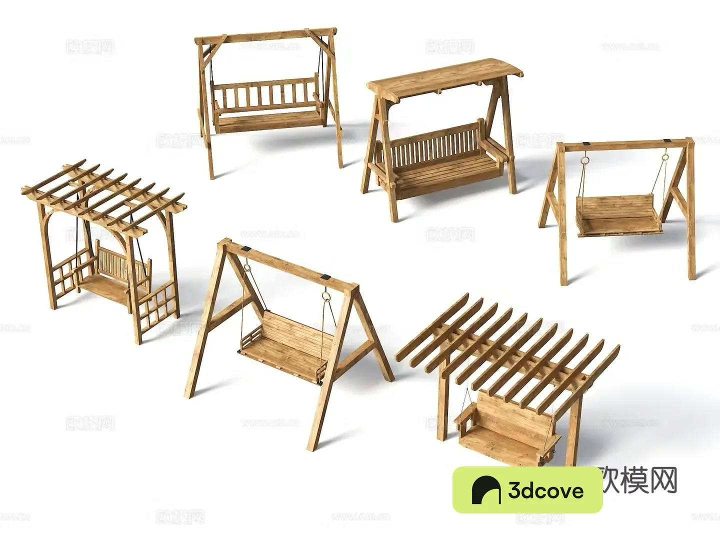 Modern outdoor swing chair courtyard swing chair hanging chair outdoor rocking chair wooden swing sun