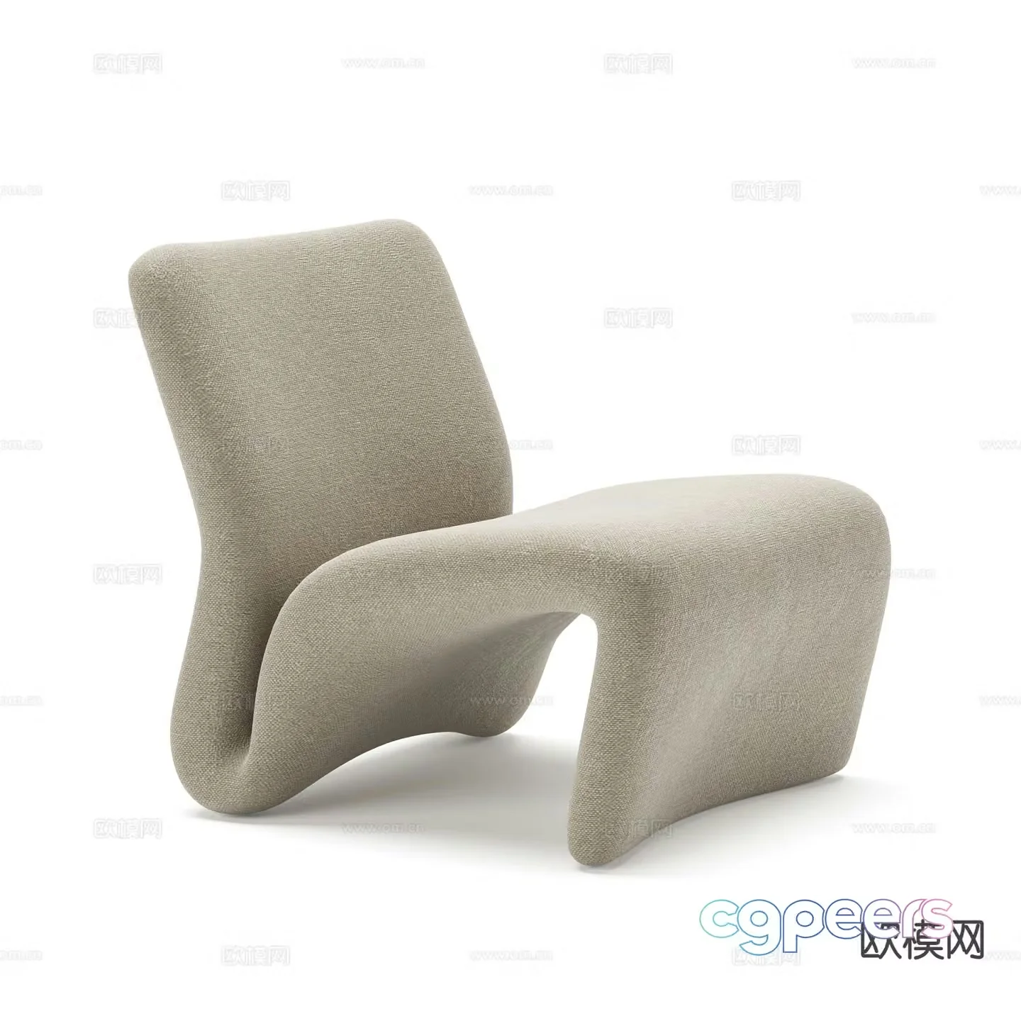 Modern curved chair leisure chair 3d model
