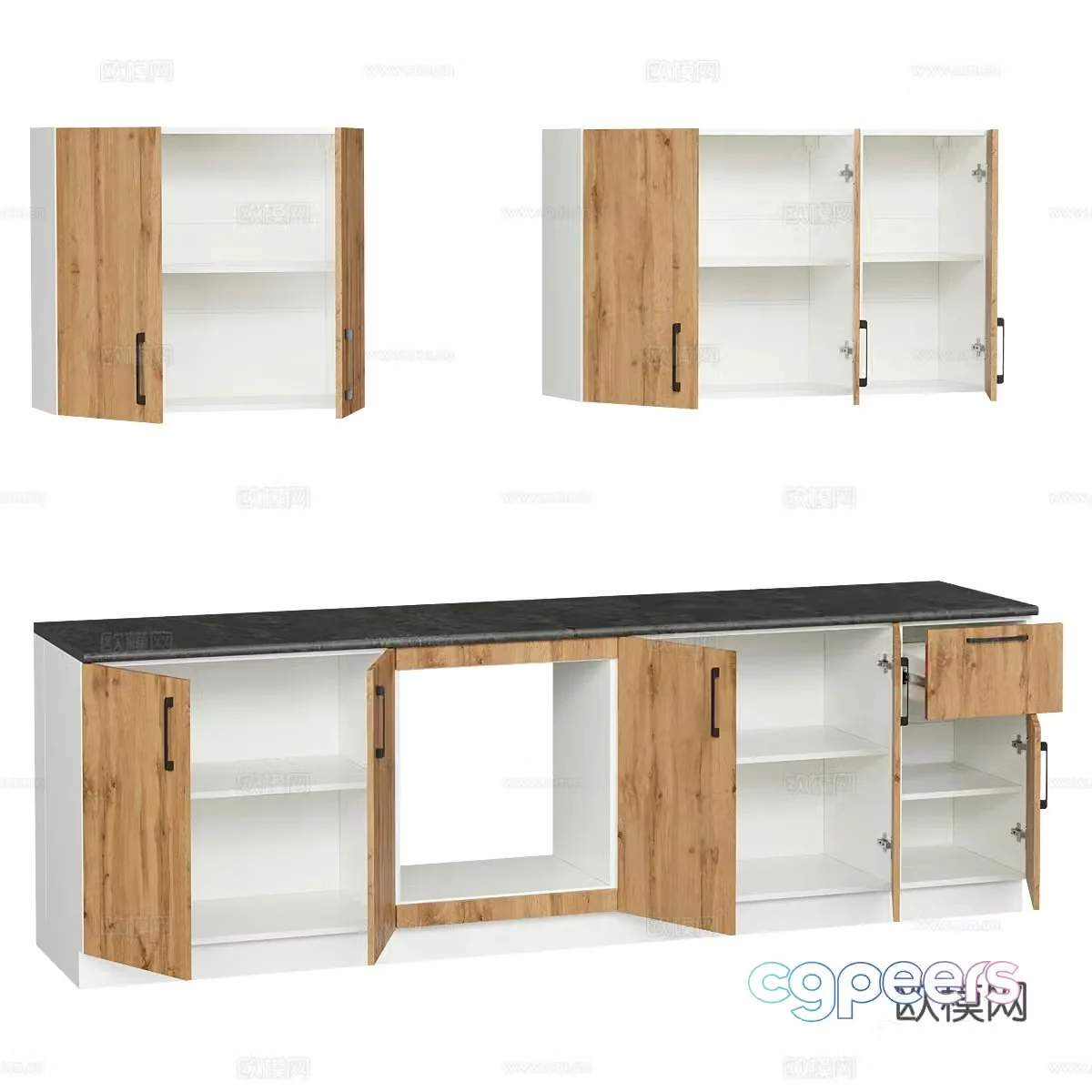 Nordic simple storage cabinet storage cabinet simple storage cabinet decorative storage cabinet 3d model