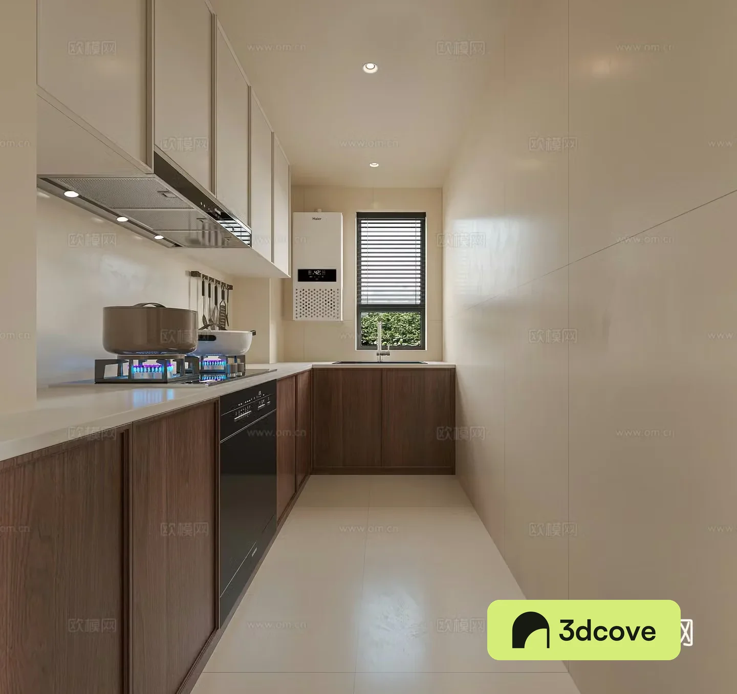 Middle style kitchen 3d model