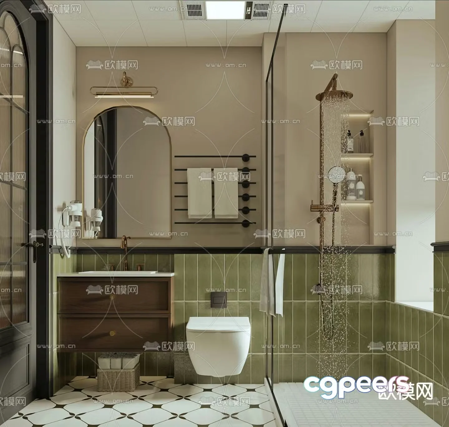 American bathroom 3d model
