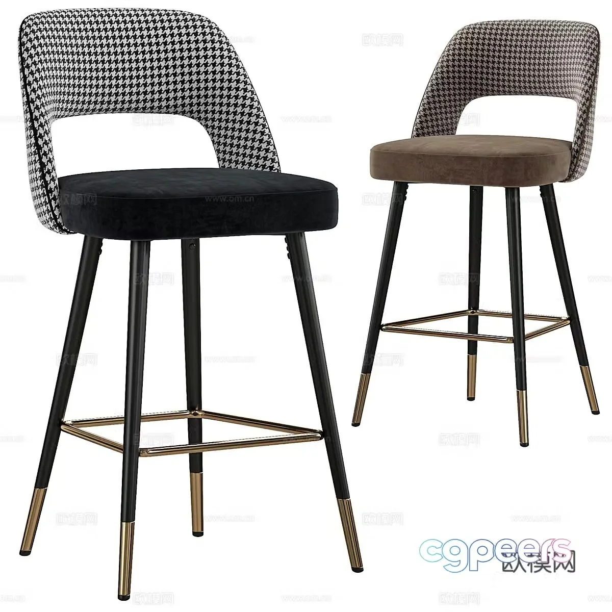 New Chinese style light luxury Ghedi stool 3D model