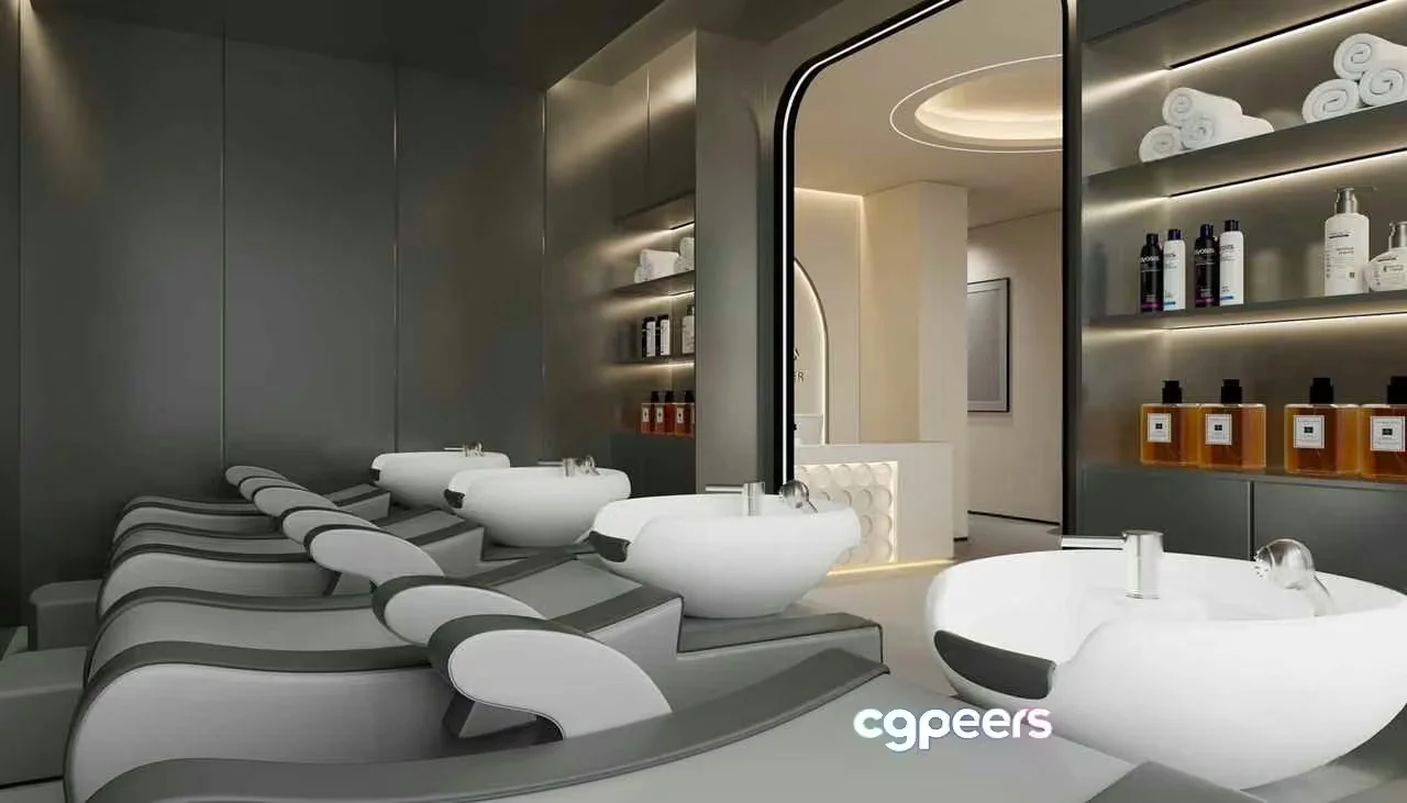 Modern Salon Chairs 3D Model – 772 – CORONA Render