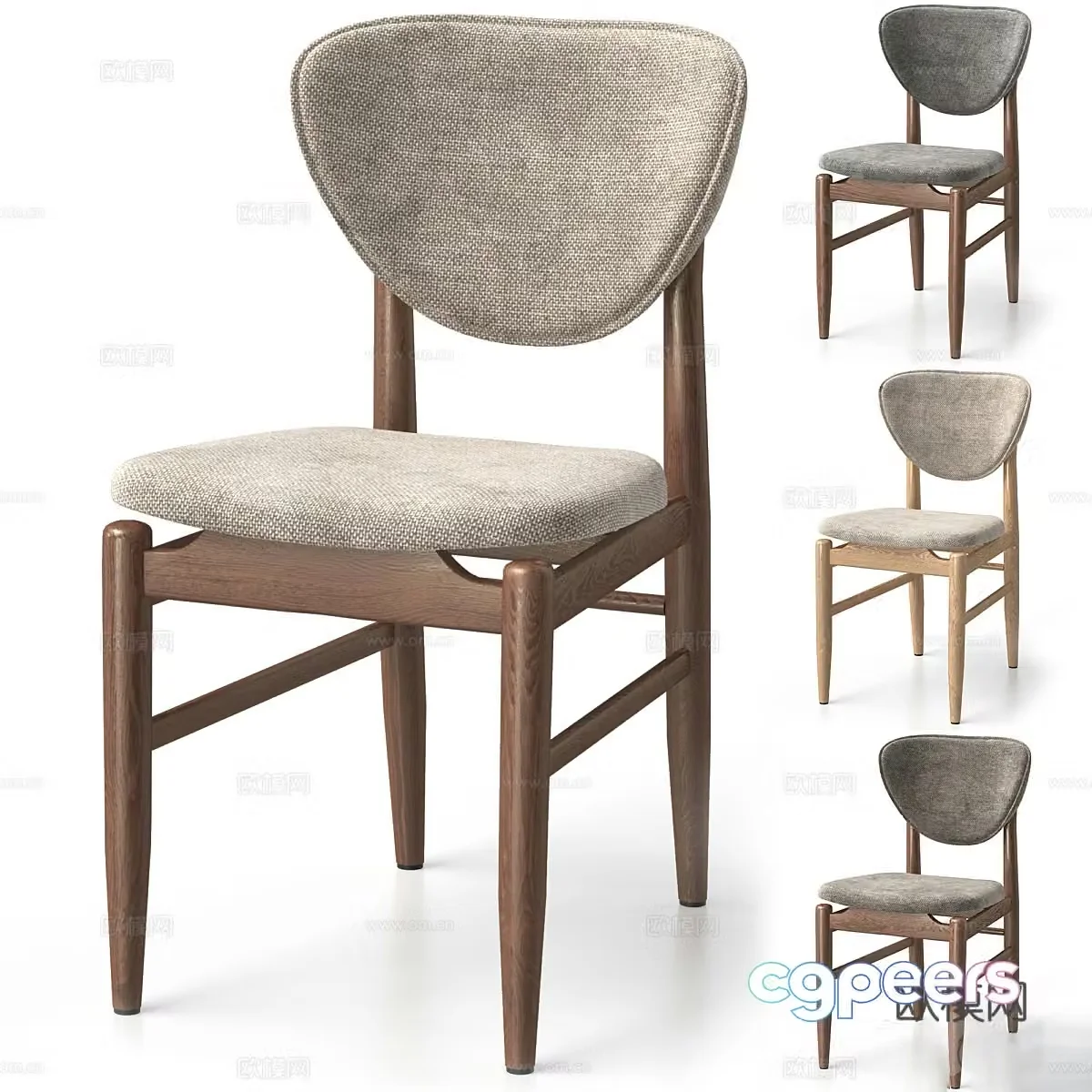 New Chinese single chair 3D model