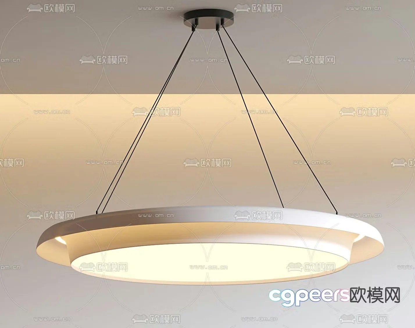 Cream style chandelier hall chandelier 3d model
