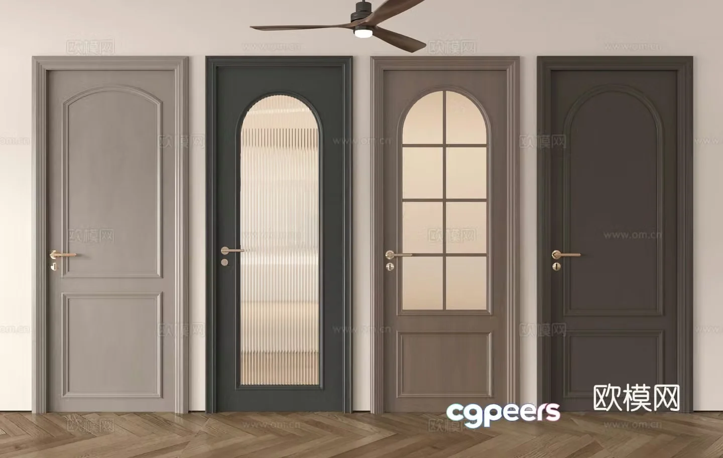 French single-open door Single-open door Medium door Glass door Medium-open ceiling door Bedroom door Kitchen and bathroom 3D model