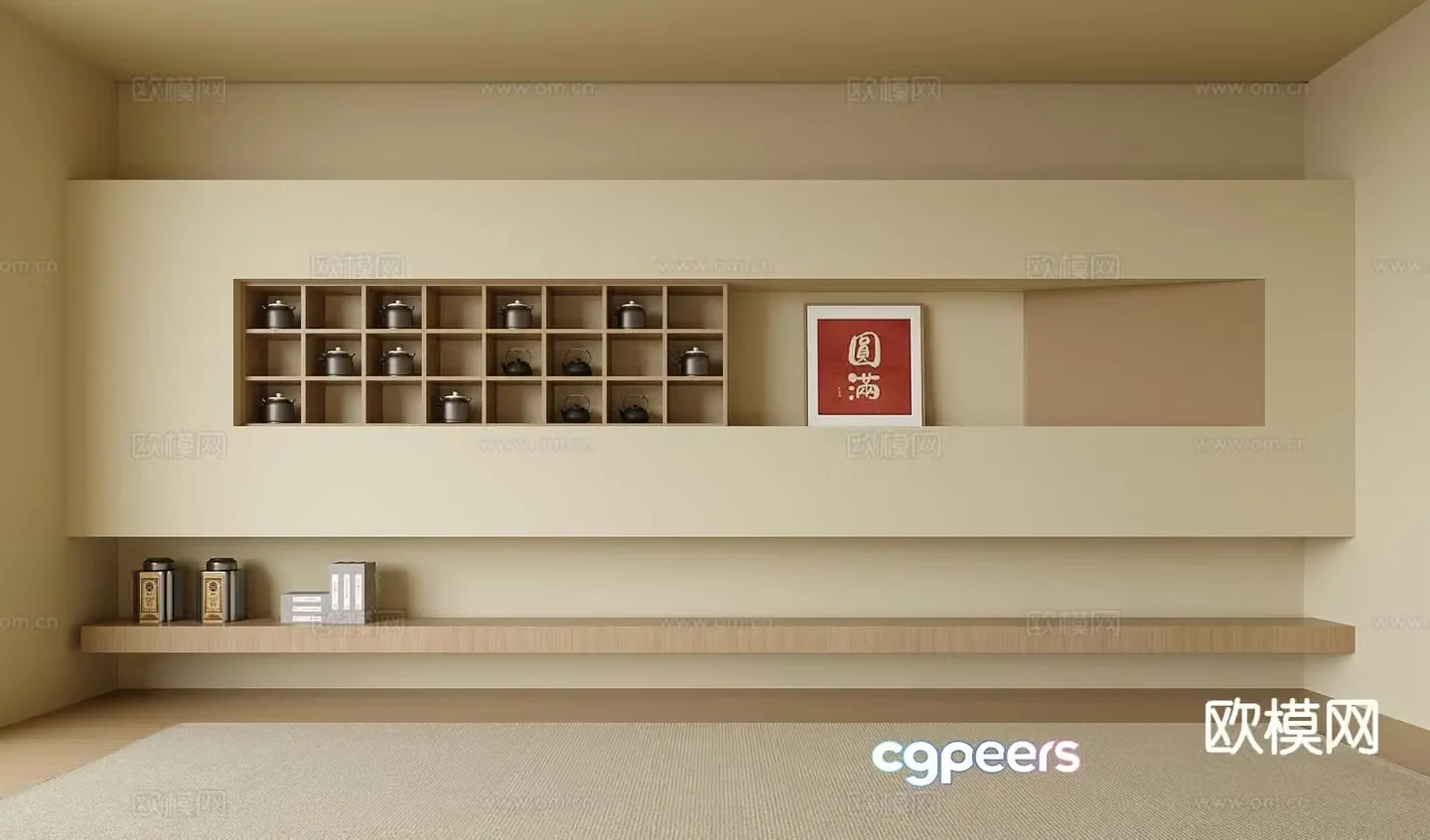 New Chinese style tea cabinet 3d model