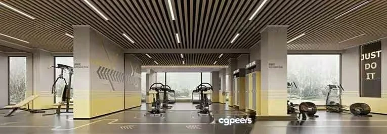 Modern Fitness Room 3D Model – 17513 – CORONA Render
