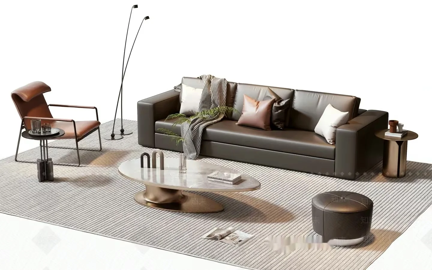 Modern Living Room 3D Model – 15478 – VRAY Render