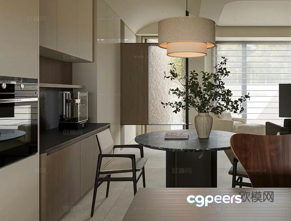 Modern restaurant kitchen 3d model
