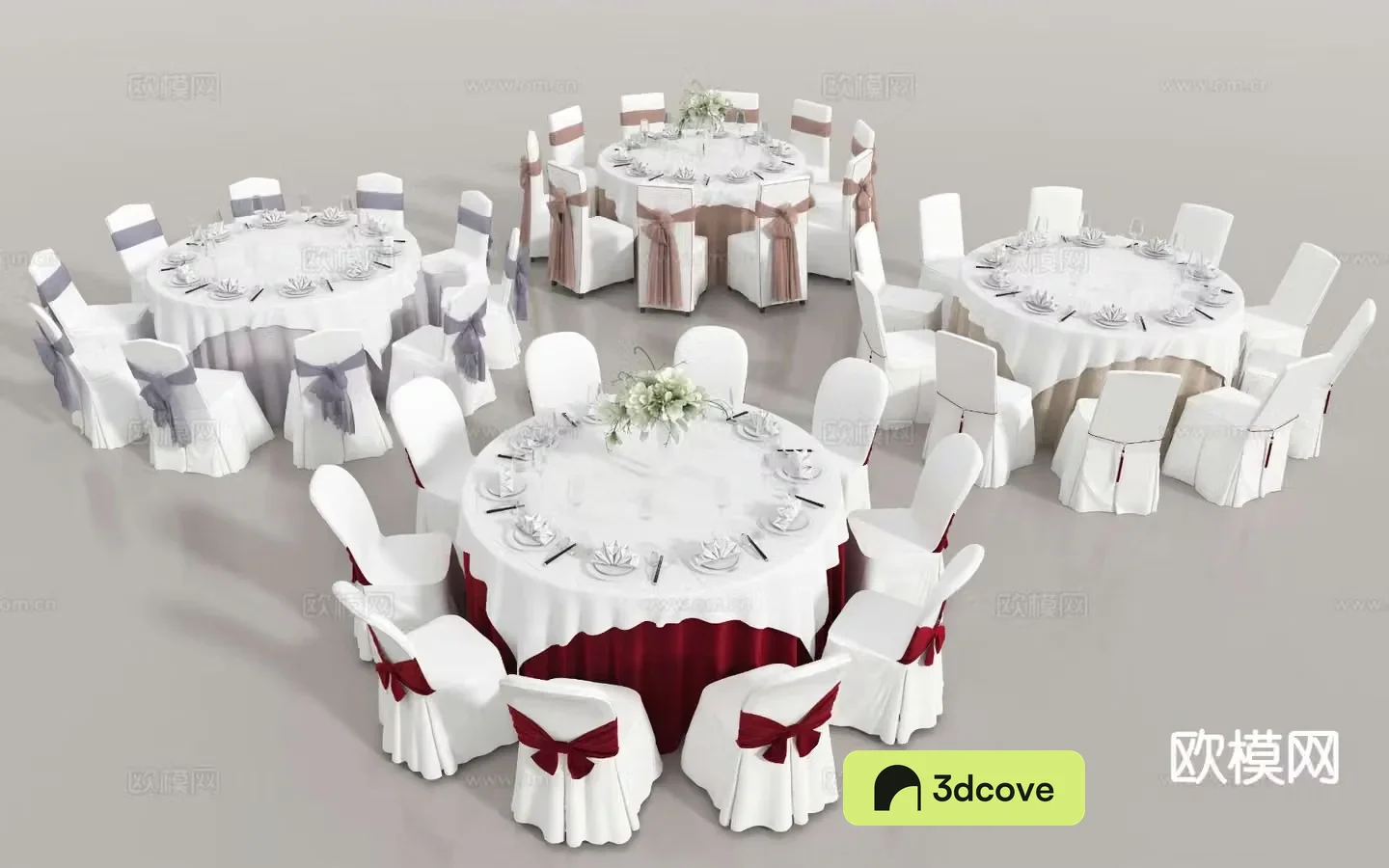 Modern banquet hall dining table and chairs