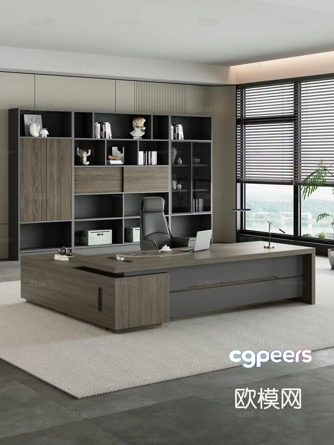 Modern office boss desk manager desk executive desk desk desk 3d model