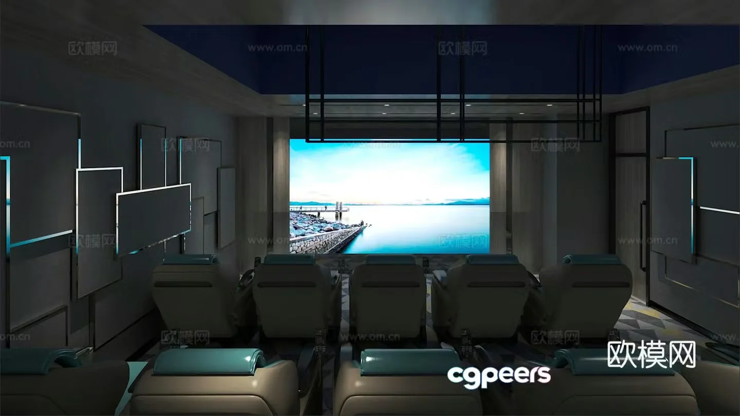 Modern cinema VIP screening room 3d model
