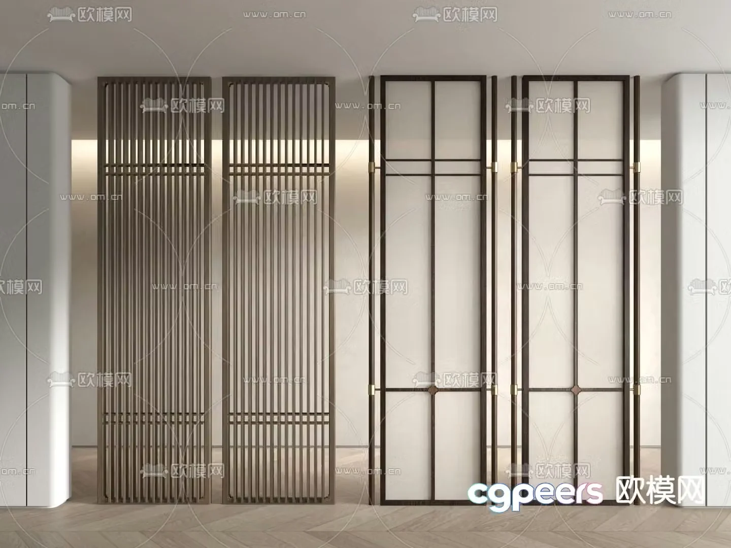 Screen partition glass screen hollow partition 3d model