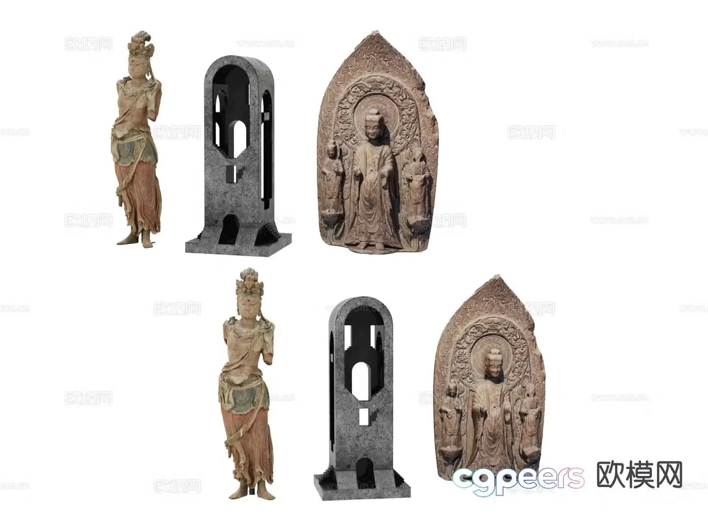 Chinese style Buddha statue 3d model
