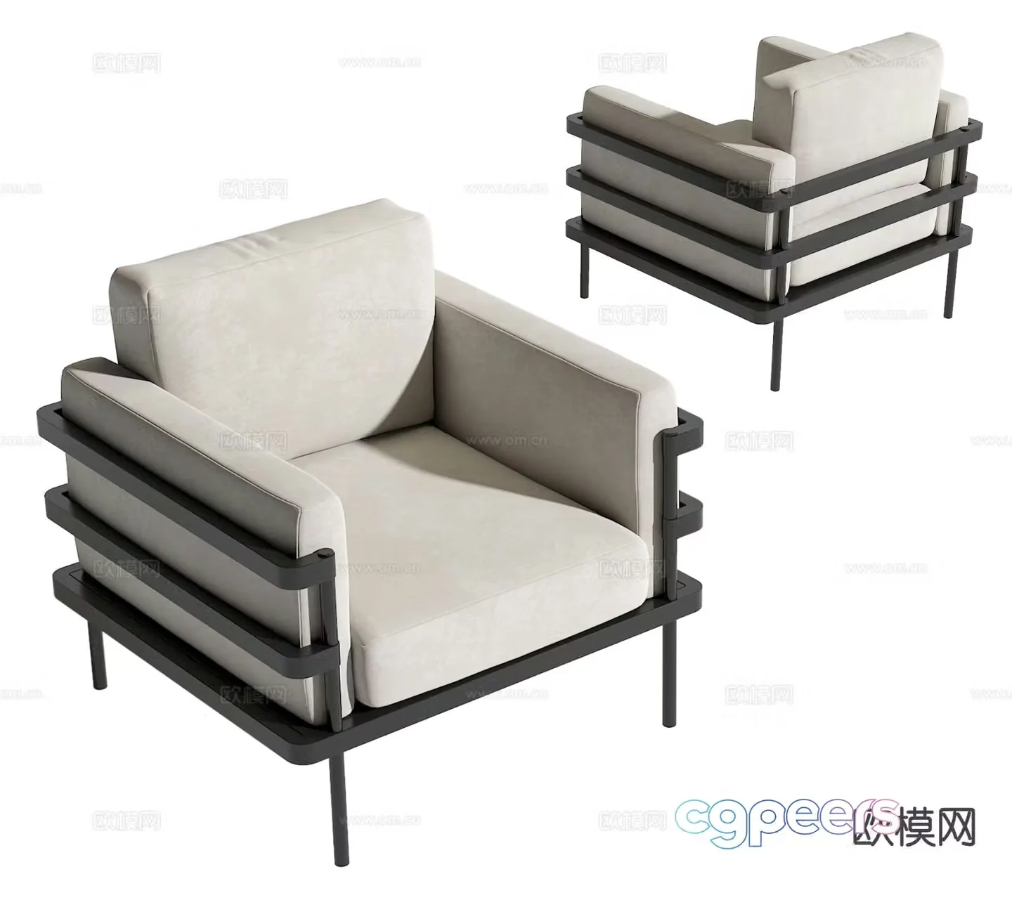 Modern single sofa 3d model