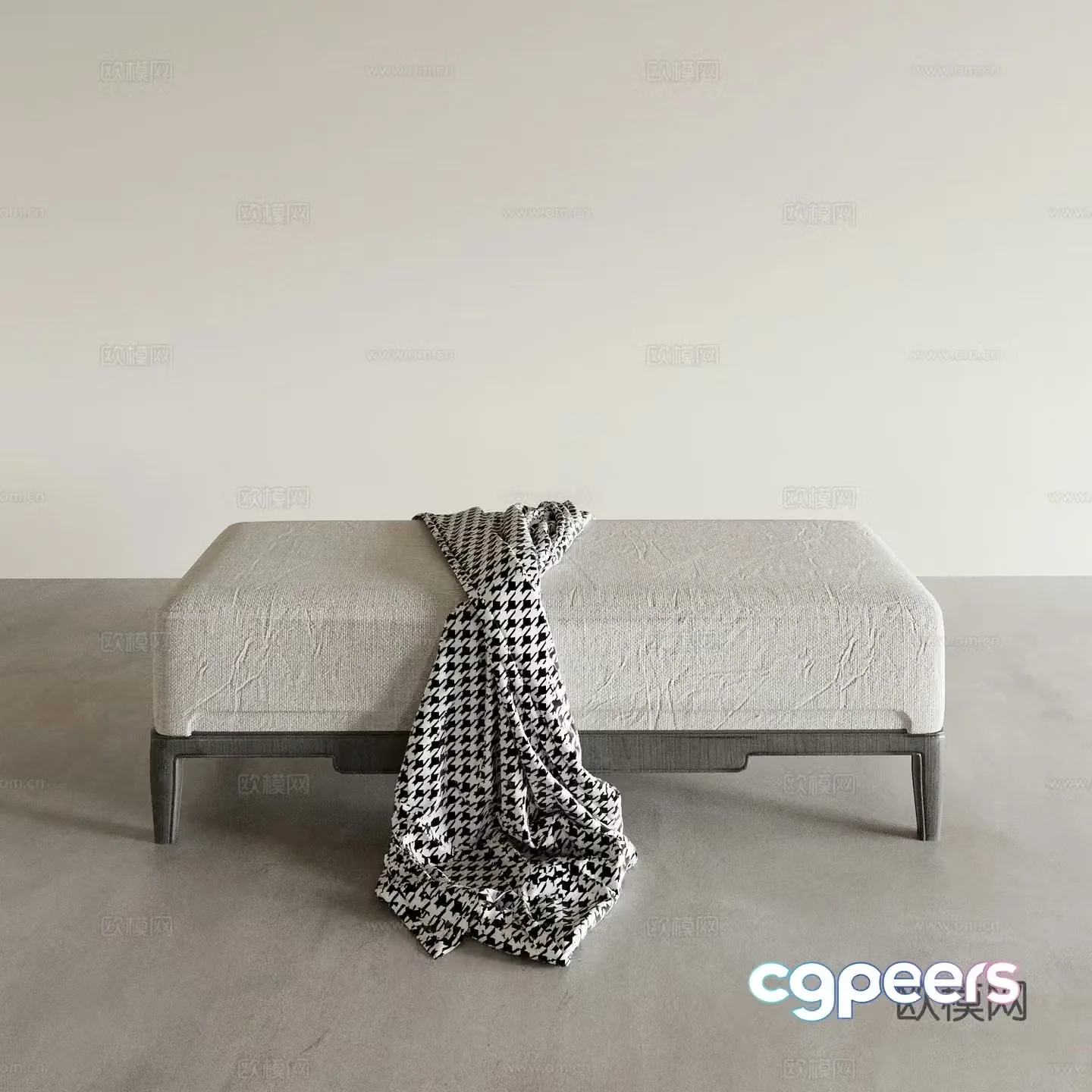 Sofa stool shoe stool bench 3D model