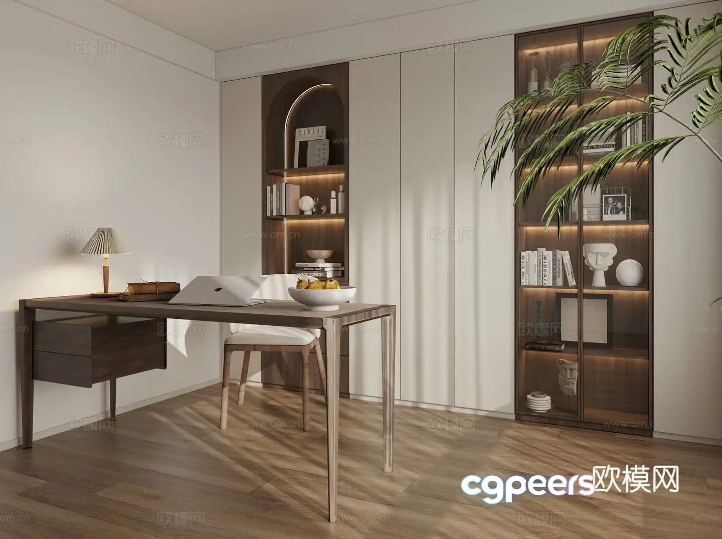 Modern study room 3d model