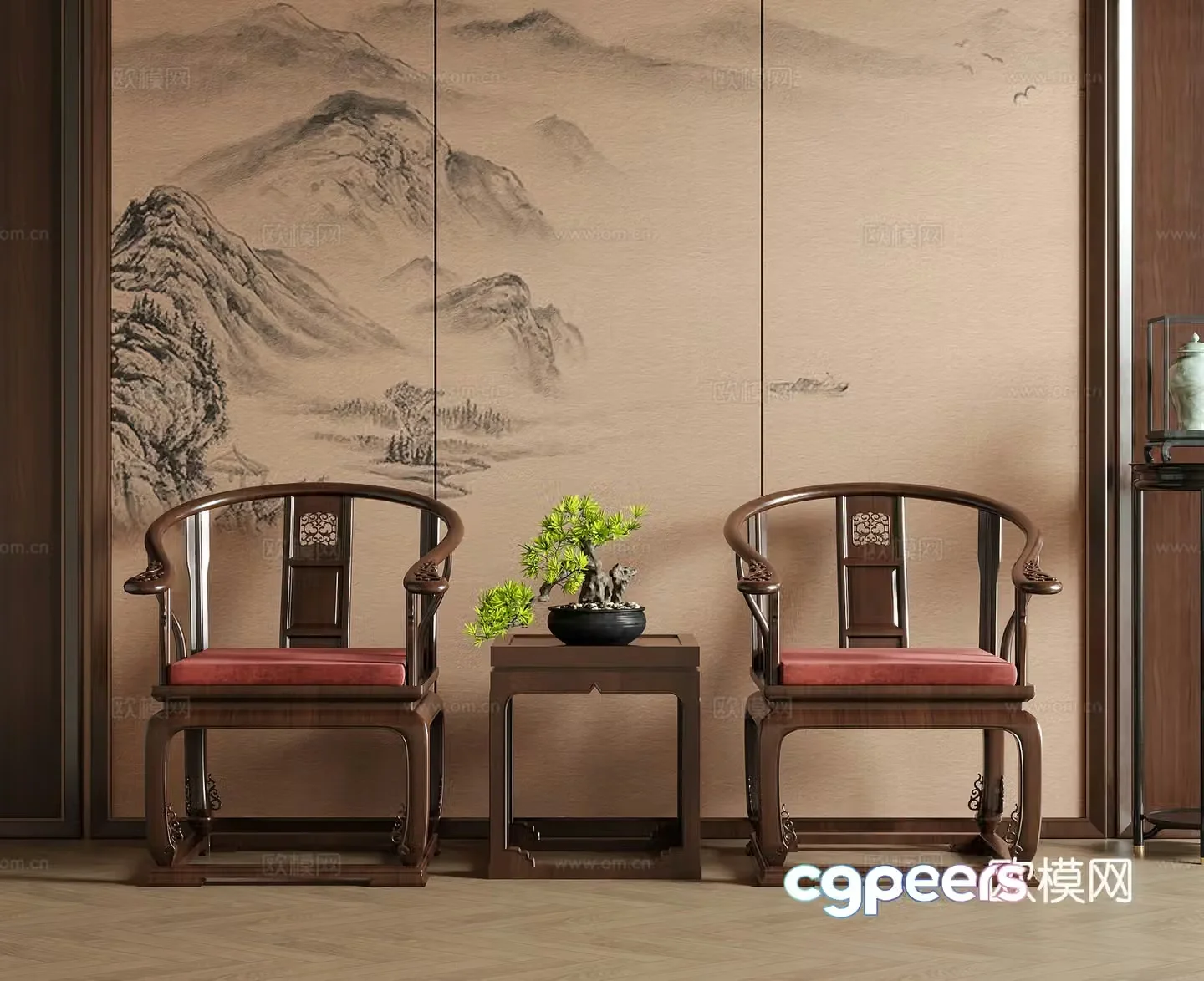 Chinese casual chair tea chair book chair dining chair single chair 3d model