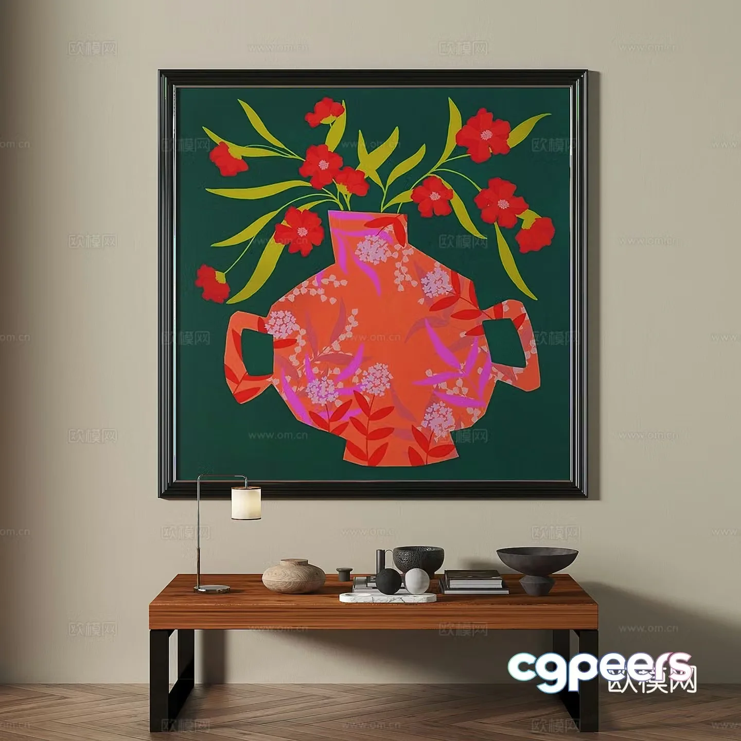 Middle-aged art painting decorative painting 3d model