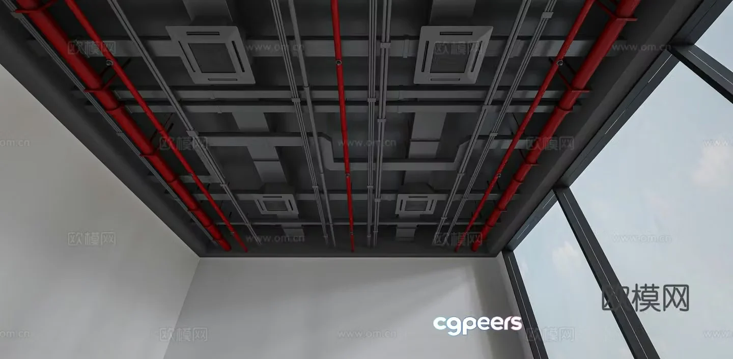 Pipe ceiling air conditioning pipe pipe ceiling 3D model