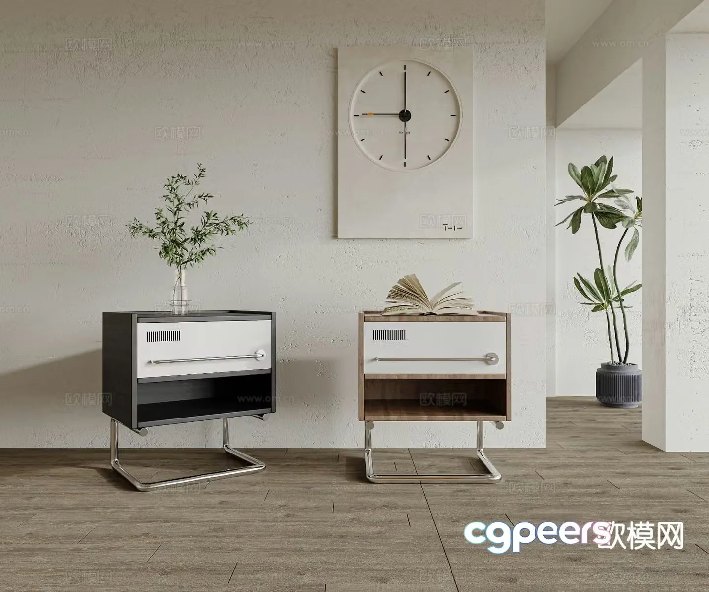 Modern bedside table 3d model