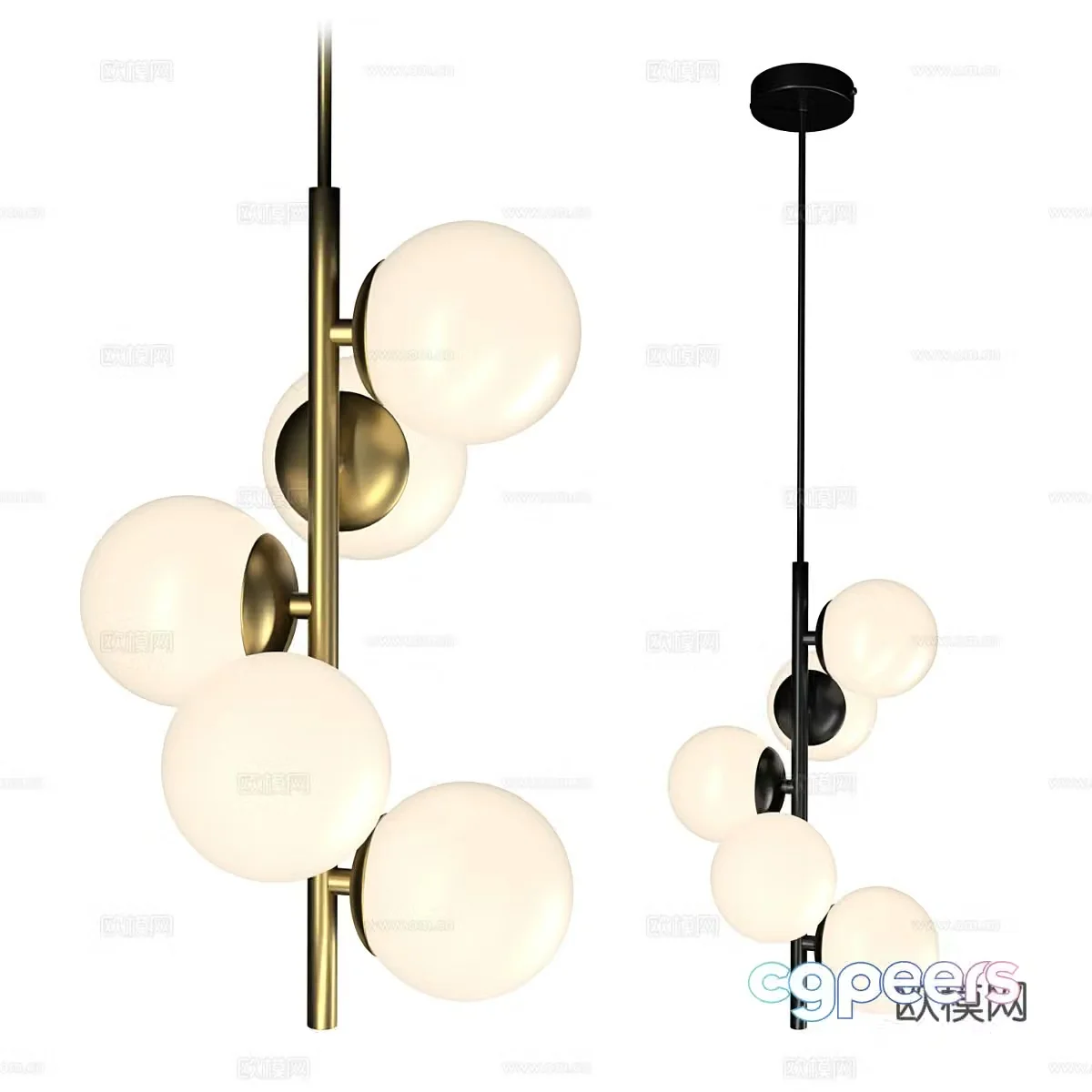 Modern light luxury decorative chandeliers 3d model