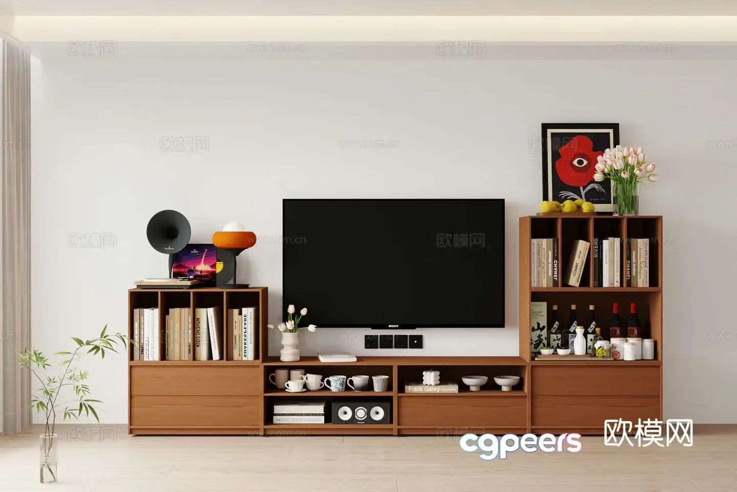 Medieval style TV cabinet 3D model