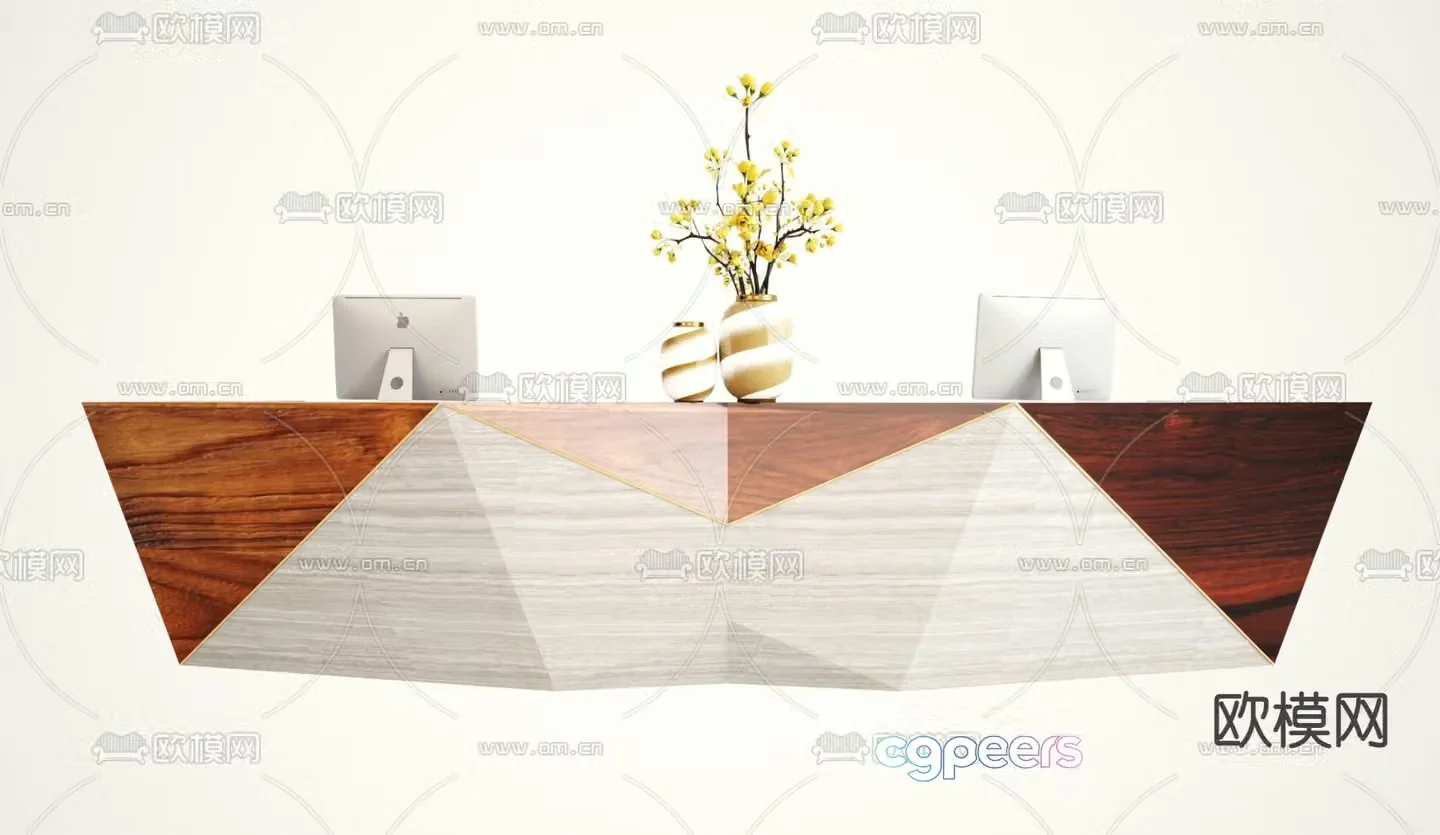 service desk reception desk front desk 3d model