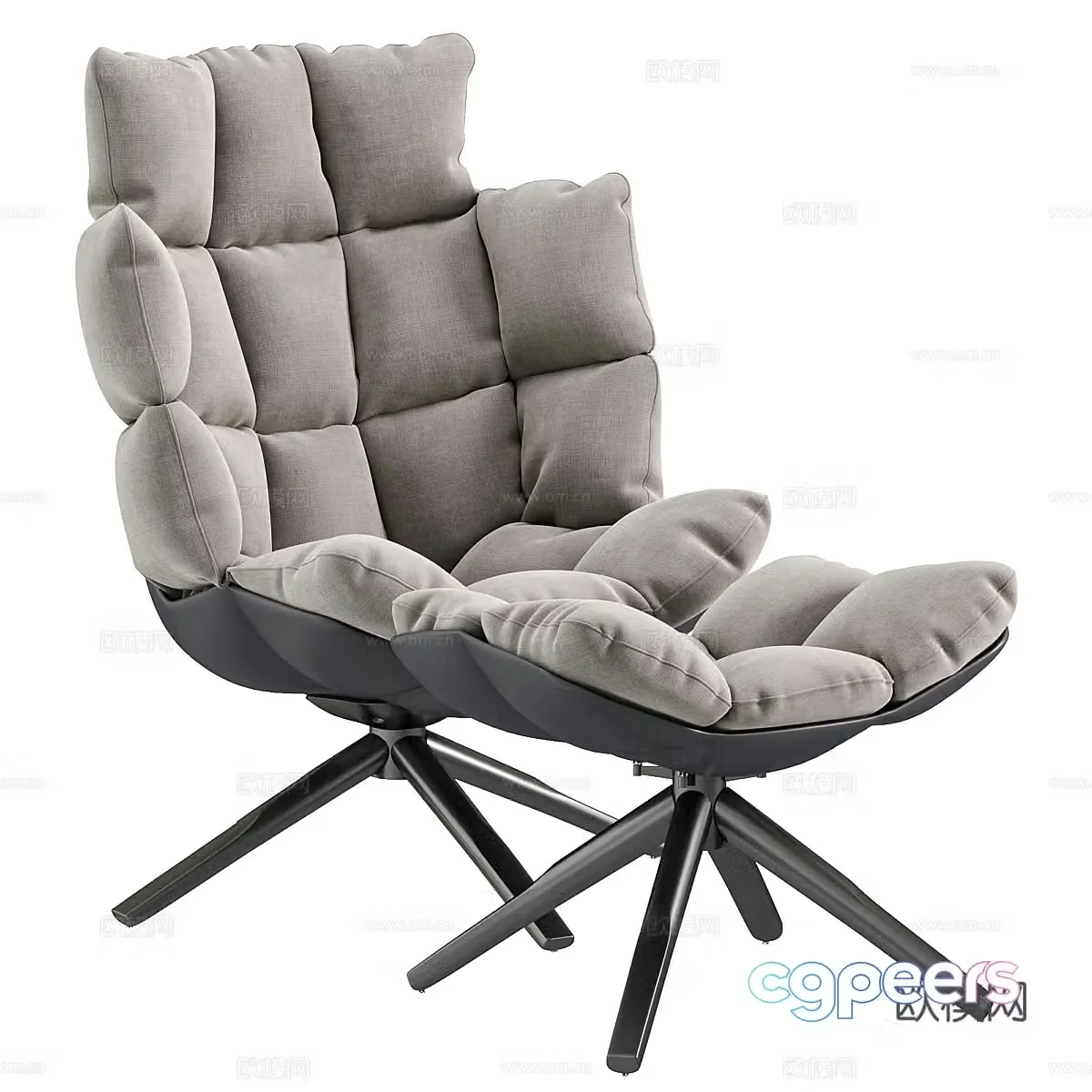 Modern Italian fabric lounge chair 3d model