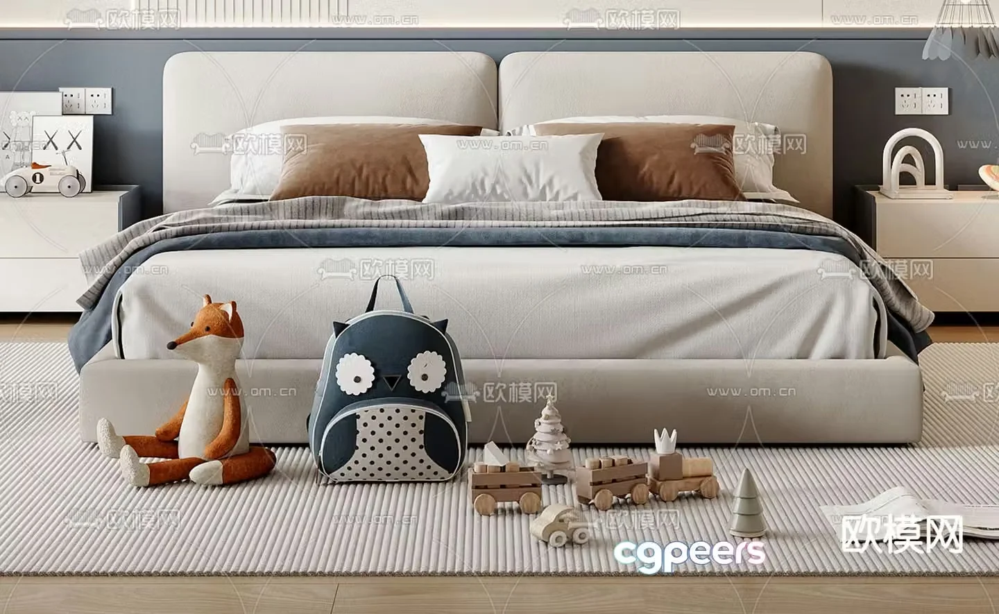Modern children’s bed 3d model