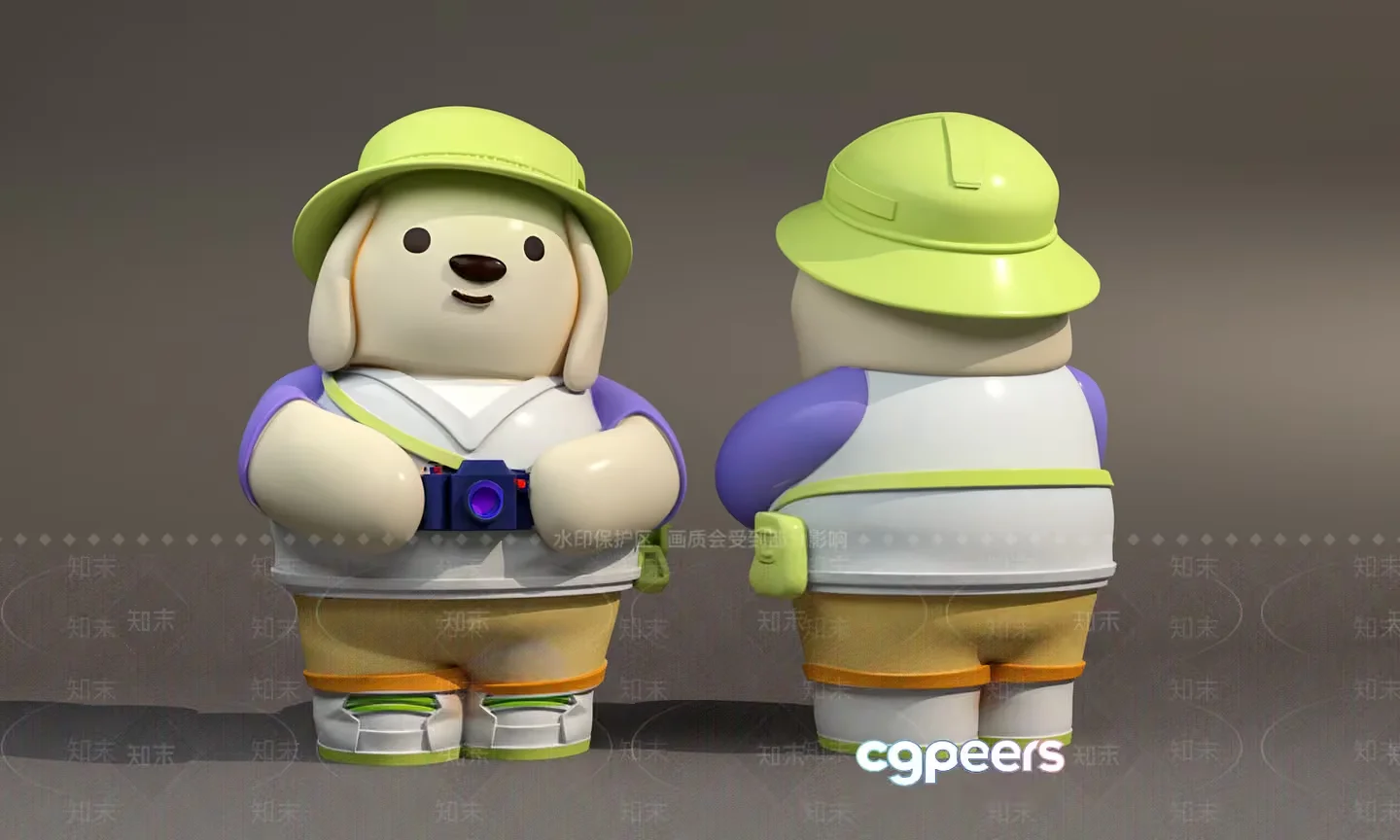 The Main Subject Is A Cartoon Dog And One Key Characteristic Is Its Yellow 3D Model – 14993 – VRAY Render