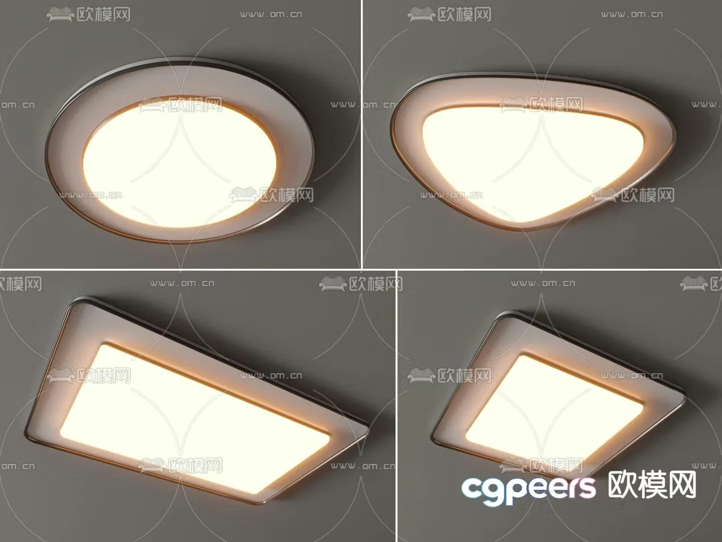 Square ceiling lamp Round ceiling lamp Bedroom lamp 3D model