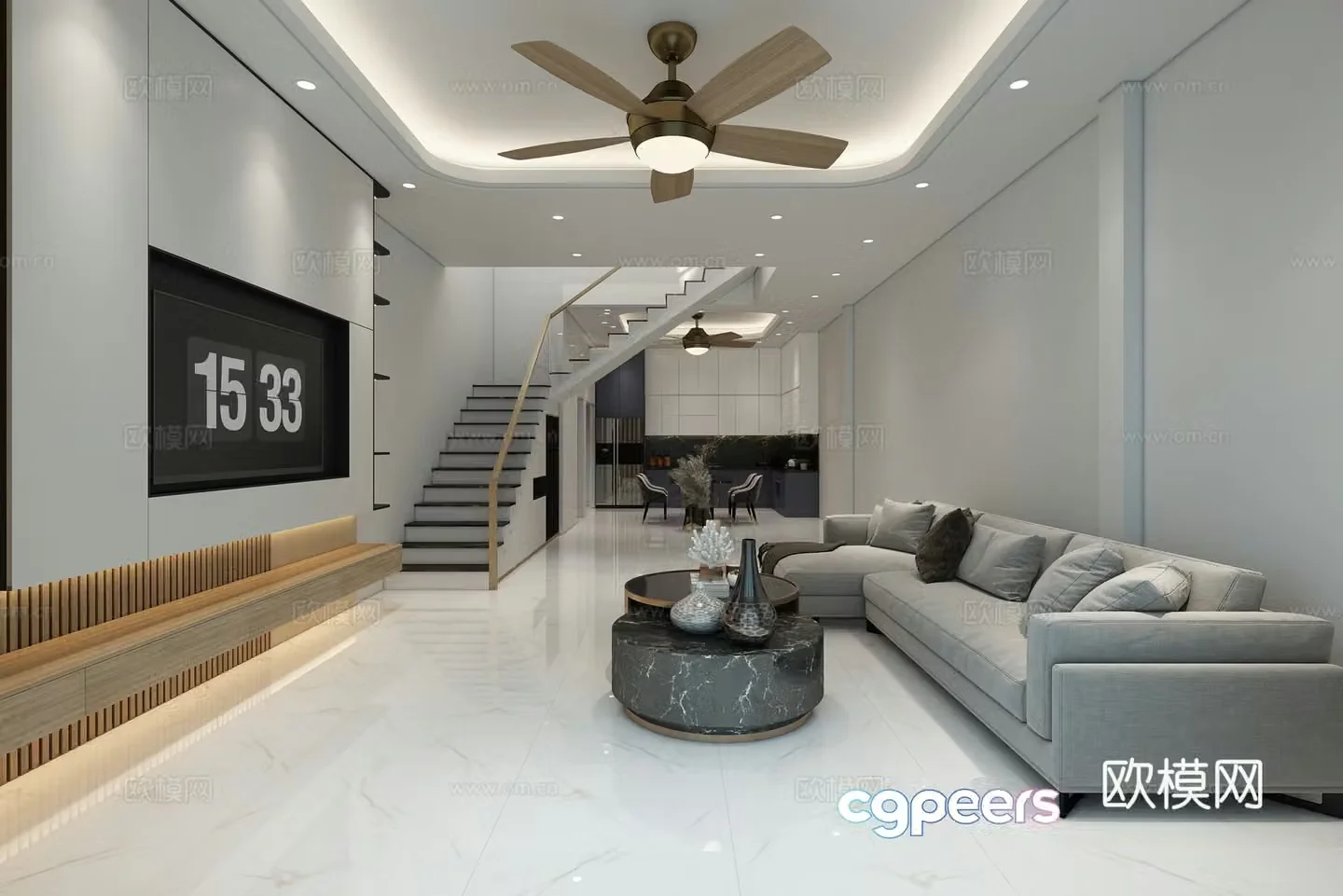 Modern living room 3d model