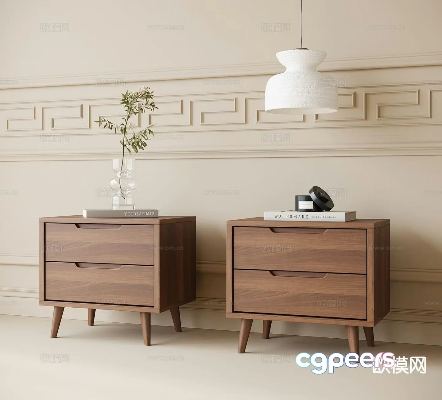 Nordic bedside table 3d model