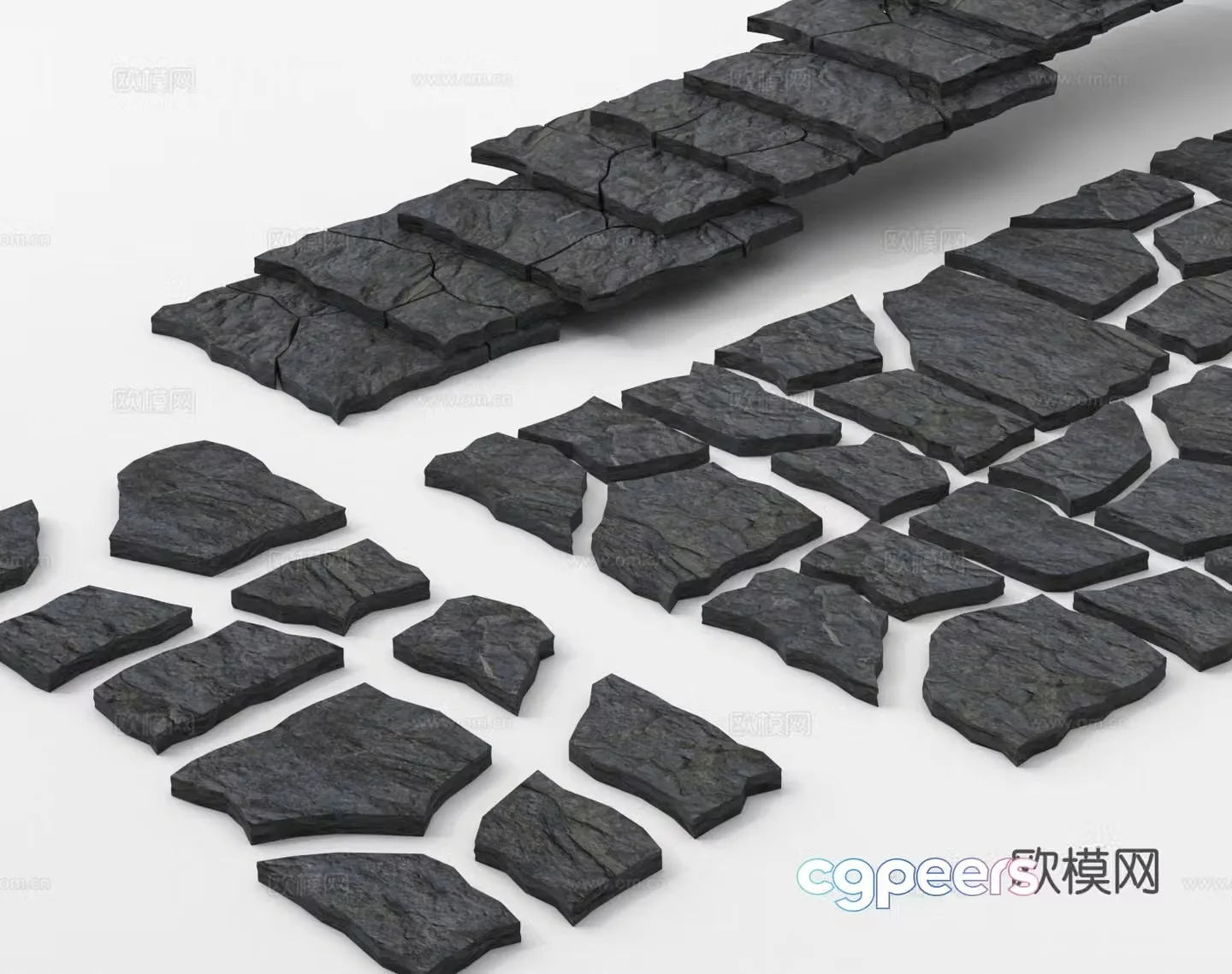 Tingbu Sketch Stone Road Stone Step 3D Model