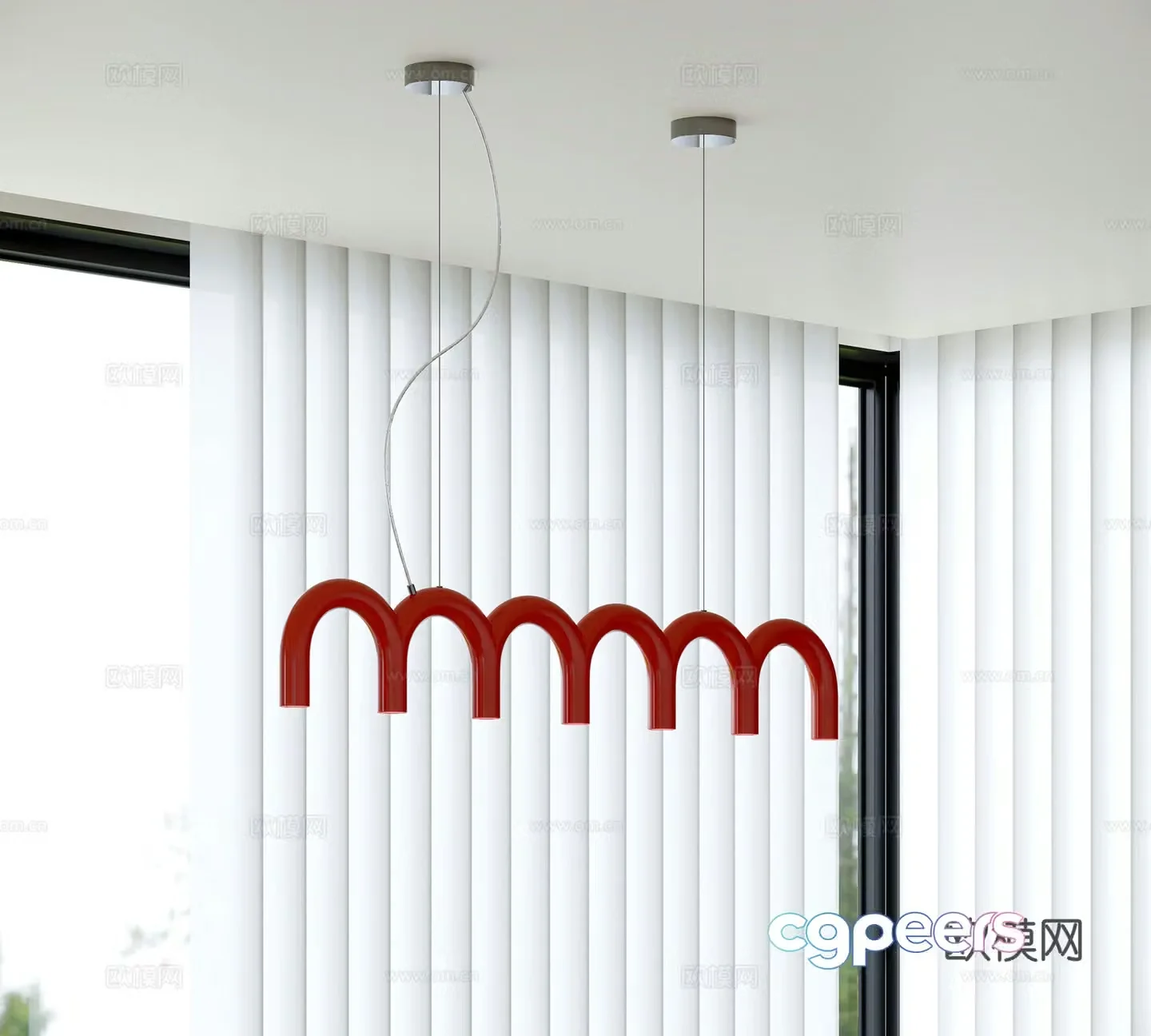 Nordic style chandelier 3d model