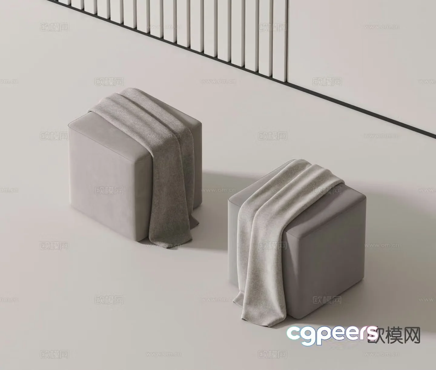 Modern low stool seat stool sofa stool 3d model