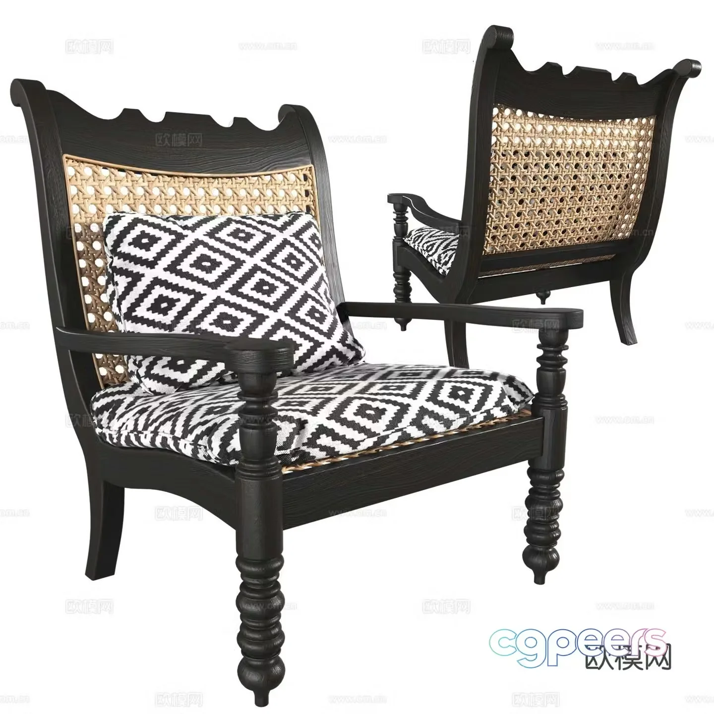 Marriott medieval style chair leisure chair 3d model