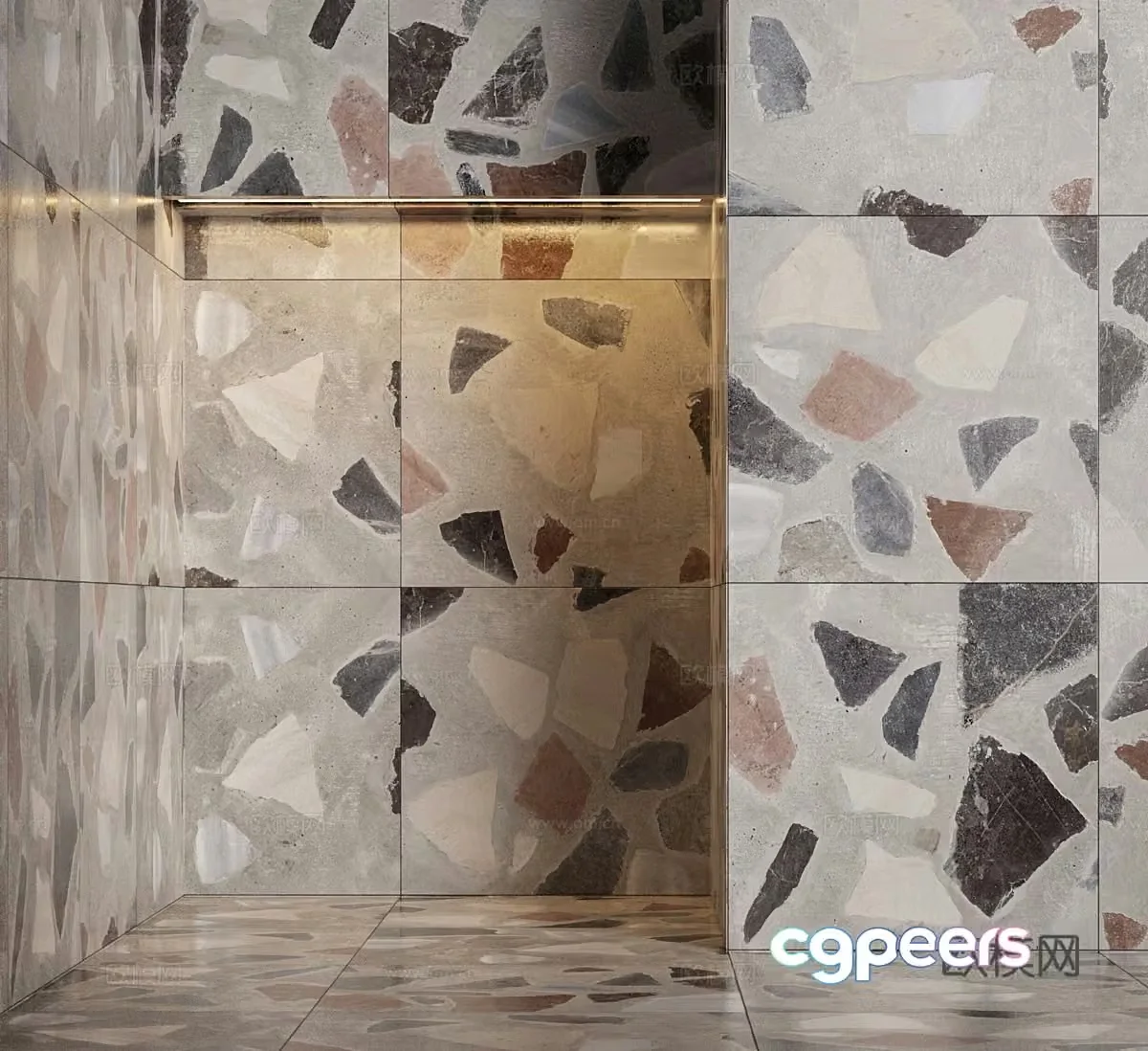 Terrazzo wall and floor tiles Terrazzo wall tiles 3D model