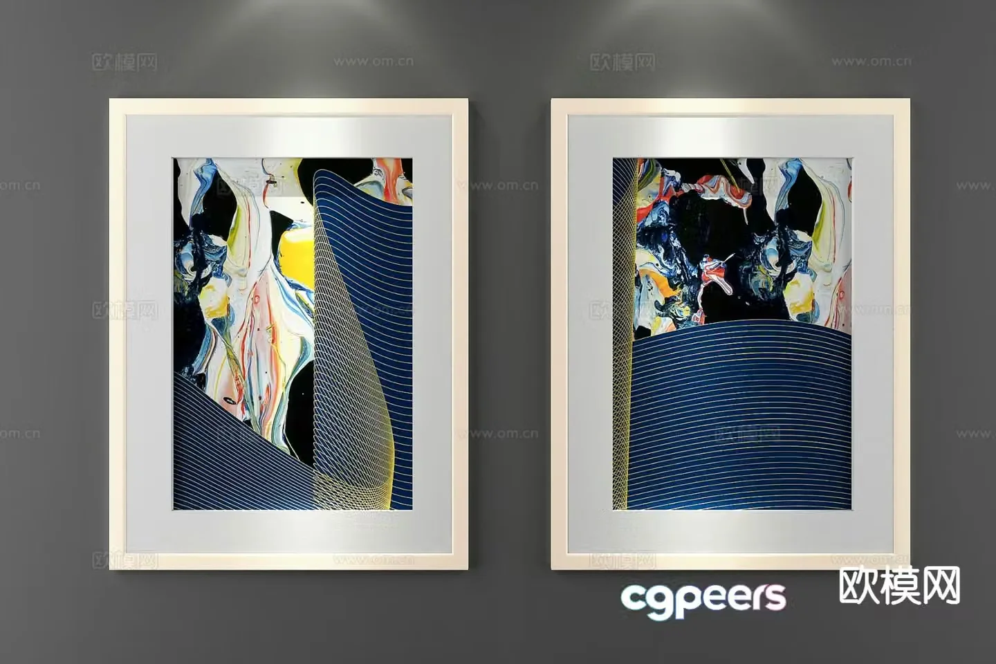 Nordic decorative painting art painting hanging painting 3d model