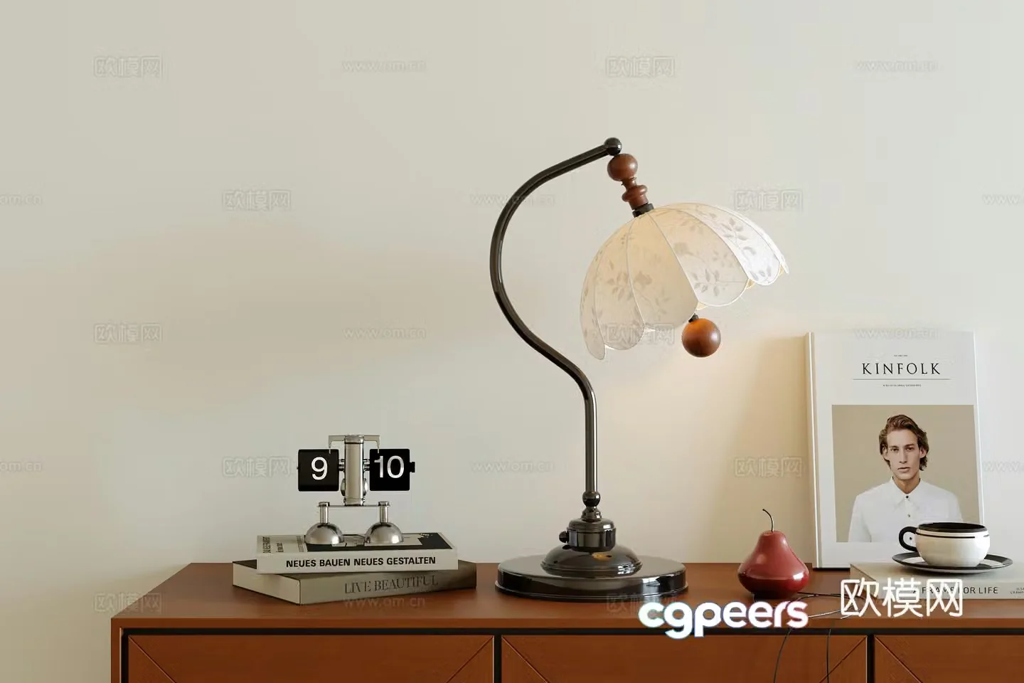 3D model of medieval style table lamp