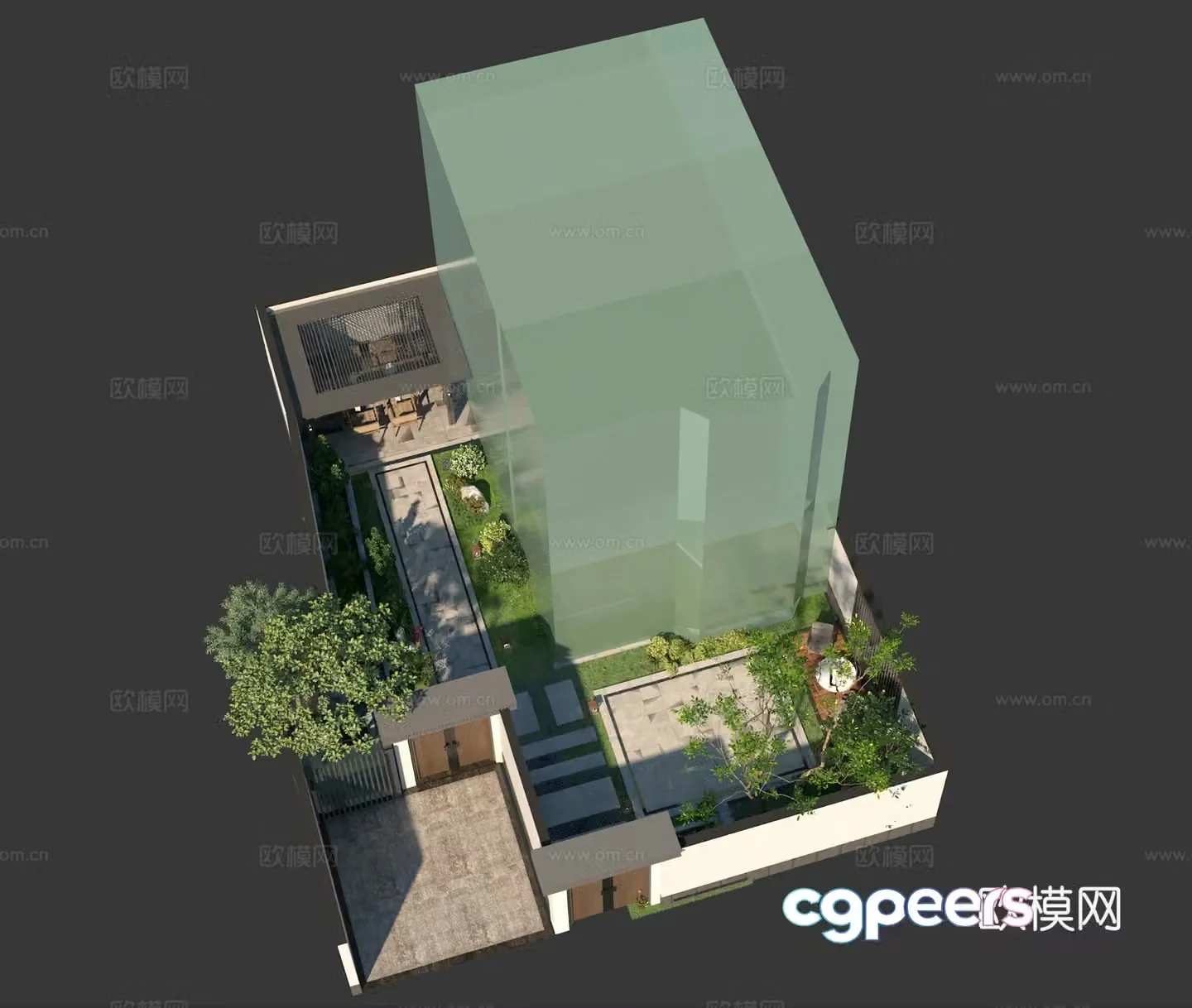 Villa courtyard 3d model