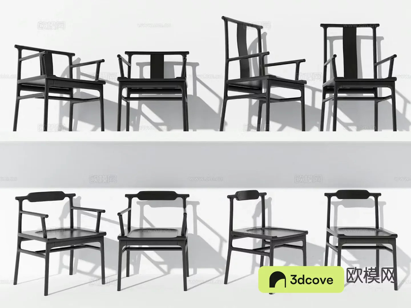 Nordic chair black wood chair armchair
