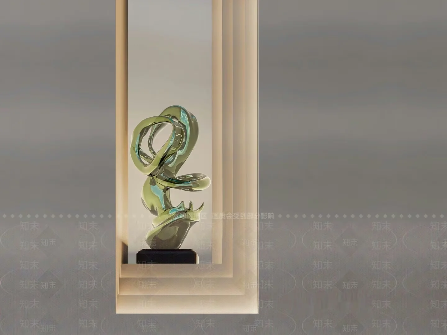 A Gold Sculpture 3D Model – 12741 – VRAY Render